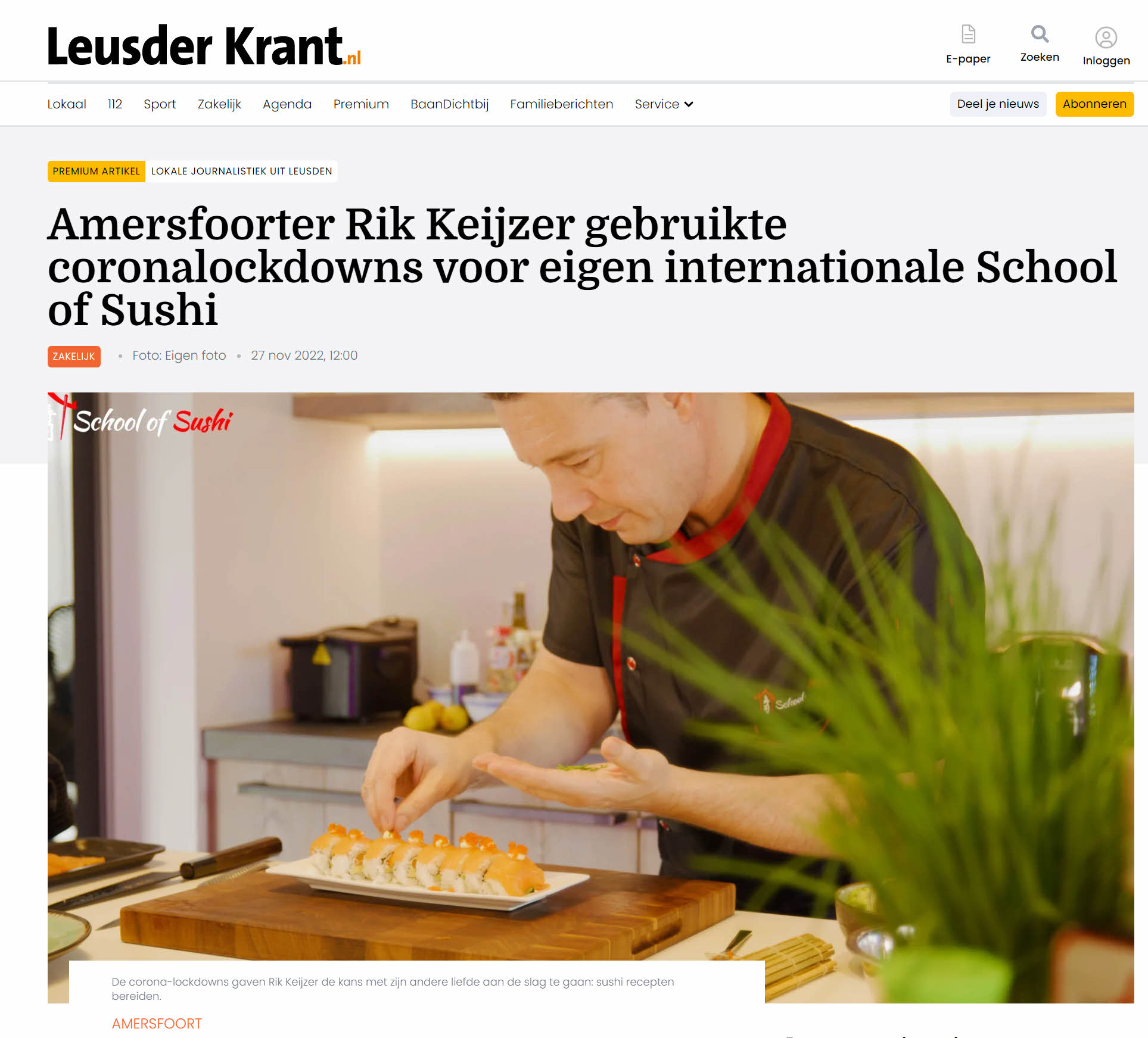 Leusderkrant 27 -11-2022 - School of Sushi